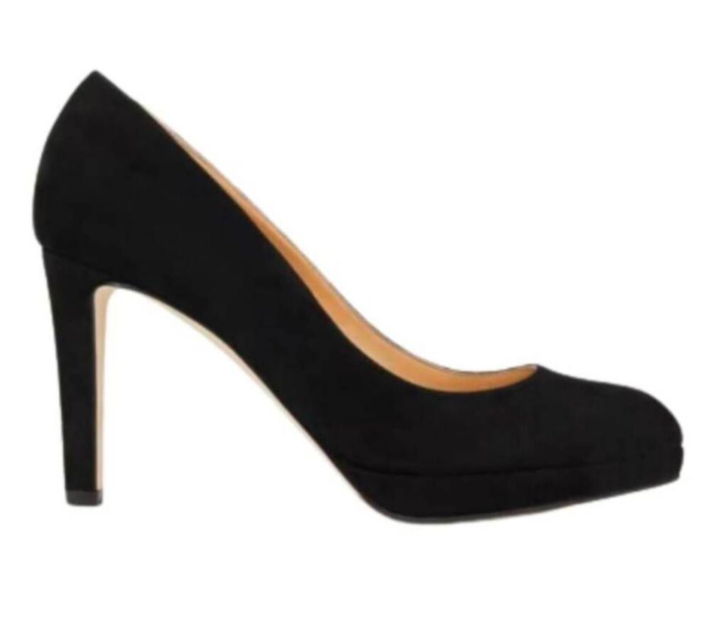 DIANE VON FURSTENBERG Michelle Black Suede Pump Size 6.5M